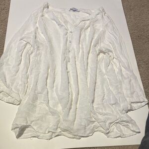 White loose flowy blouse from rose + olive